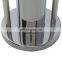 Silver stainless steel round design standing toilet brush rack and  toilet tissue holder
