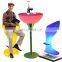 glowing outdoor garden patio event party nightclub hotel luminous plastic furniture table chair stool set with led RGB lighting