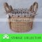set of 2 oval handwoven natural water hyacinth laundry basket with braided handle