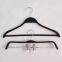 Adult non-slip black plastic hangers with clips for clothes economic durable windproof swivel rack