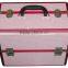 Pink Aluminum hard beauty makeup case,beauty box vanity case with crystal,
