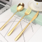 304 Stainless Steel Black Silver Colored Flatware Knife Fork And Spoon Cutlery Set For Kitchen
