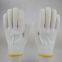 10 gauge white cotton thread knitted yellow PVC dotted anti-slip safety work gloves