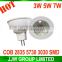 New design mr11 led spotlight 2835 SMD 6000k 6500k pure white 3W mr16 white aluminum spotlight for home lighting