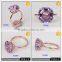 Latest dubai gold ring design for girls single stone finger amethyst ring