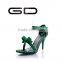Fashion buckle strap high heel sandals Narrow band PU high heel sandals Elegant ladies high heel sandal with Bow-tie