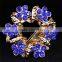 Gold plated zinc alloy multifunctional rhinestone full jewelled China wholesale scarf clip brooch