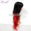 OEM high quality cheap fashionable long red natural curly wig