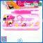 New arrival 2 layers pink plastic pencil box with scissors