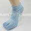 custom dispensing non-slip women yoga 100% cotton five toe girls yoga