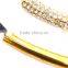 Fashion two strands of synthetic leather two gold plated tube design necklace