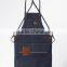 Hot selling denim work apron with leather trim