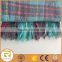 Wholesale 100% Acrylic woven green plaid fringed throw blanket