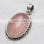 Heart Of Rose !! Pink Rose Quartz 925 Sterling Silver Pendant, Unique Silver Jewelry, Silver Jewelry India