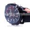 waterproof design black Leather strap watch with mini camera