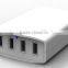 5V 2A black and white with stand cord android tablet 4 port usb adapter