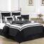 100% polyester bedding sheet with black & white stripe for sale