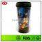 BPA Free customize 16 ounce double wall plastic coffee cup with removable photo for coffee