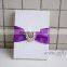 New Design Custom fashion New high quality wedding invitation silk boxes with brooch