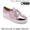 2016 New fashion shiny pink casual shoes with diamond PL1696