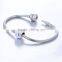 D189 christmas silver round beads,enamel white bamboo with crystal charms
