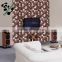 MB SMP21 Premium Living Room Wall Decor Glass Mix Stainless Steel Mosaic TV Backsplash Tile Brown Mosaic Tile