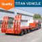 TITAN Heavy duty lowbed 3 axle transport 60 ton low bed trailer with rail