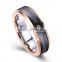 single stone ring designs Tungsten carbide Ring rose gold Plated carbon fiber zircon wedding rings jewelry gold for men women