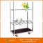 4 wheels Foldable Flowers Display Rack Trolley Cart for Greenhouse