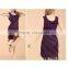 Fashion Show Flower Tassel Vest Latin Dance Wear Dress for Lady