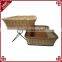 S&D household rattan wicker standing plastic fruit tray 2 layer kitchen storage rack/shelf