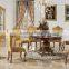 Exquisite Carved Wooden Dinning Room Furniture, Round Dinning Table For Six People, Gold Painting Furniture Dinning Room Set