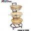 3 tiers vine free standing wheels store candy display rack