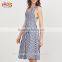 Navy Gingham V Back Crisscross Back Dress New Ladies Vintage Dress Names HSd7454