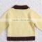 Trim contrast color knitwear modern poloshirt collar sweater pullover