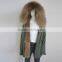 Myfur China Wholesale Fur Parka Mujer with Real Fox Fur Lining Raccoon Fur Collar Hooded