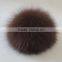 Myfur Navy Blue Dyed Customized Hat Accessory Fox Body Fur Pom Poms