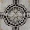 HAND MADE RIBBON EMBROIDERY & CROCHET LACE TABLECLOTH BROWN