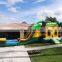 Tropical Jungle Theme Combo Bouncy Castle Jumper Bounce House Water Slide With Pool