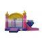 PVC Material Commercial-Inflatable Bouncy Jumper Bouncer Combo Pink Bounce House  For Children