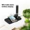 DDP shipping wholesale High quality modern LED wireless charging table lamp bedside black table lamp light