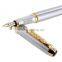 Stainless Steel Gold Trim Fountain Pen - Medium