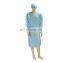 SS Isolation Gown Dental Gowns PPE Blue Gown Non Woven Disposable with cuff