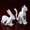 Modern Simple Style Geometry Resin Rabbit Sets In Colorful Triangle Animal Cat Table Decoration Creative Craft Ornaments Dining Room For Home Decor