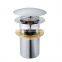 Chrome Round Bathroom Basin Sink Push Button Plug Slotted Pop Up Waste
