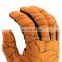 Orange knitting palm silicone anti-slip mechanic work gloves