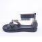 Upper embossing latest designs flat zipper sandals made in china for ladies