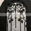 Decorative wrought iron single wine cellar entry doors