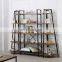 Furniture 5 Shelf Industrial Corner Bookcase and Shelf A-Shaped Display Corner Storage Rack Bookshelf-70-Inch Vintage Brown