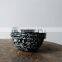 20cm big size environmental classic enamelware metal stock ice salad soup bowl with black rim